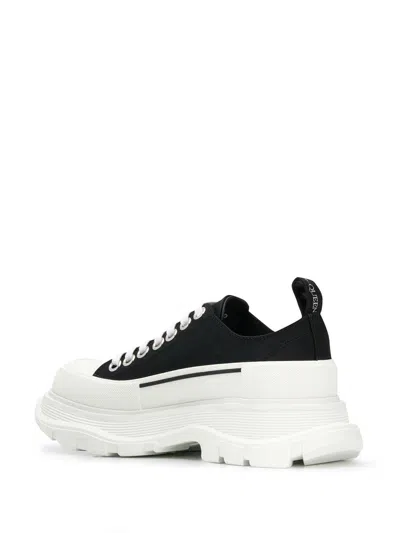Alexander Mcqueen Black Canvas Tread Slick Sneakers In Multi