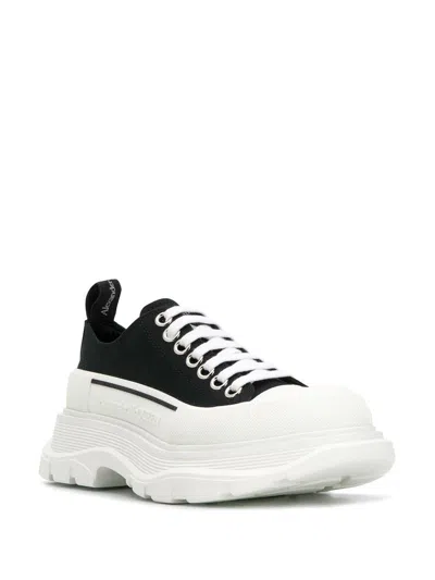 Alexander Mcqueen Black Canvas Tread Slick Sneakers In Multi