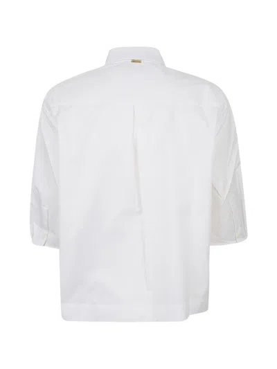 Herno Short Sleeve Shirt Collar Ribbon Detail In White