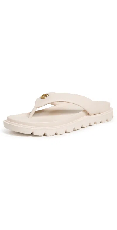 Coach Brynn Thong Sandals Chalk In White