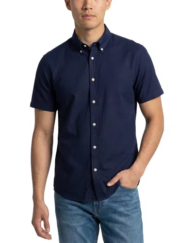 Brooks Brothers Stretch Non-iron Oxford Button-down Collar Short-sleeve Sport Shirt In Navy