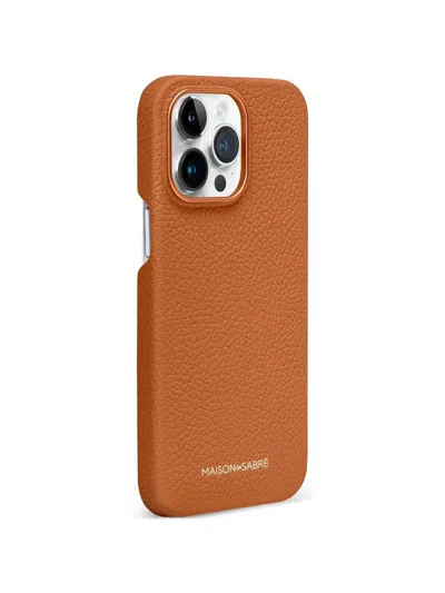 Maison De Sabre Leather Iphone 15 Pro Max Case In Brown