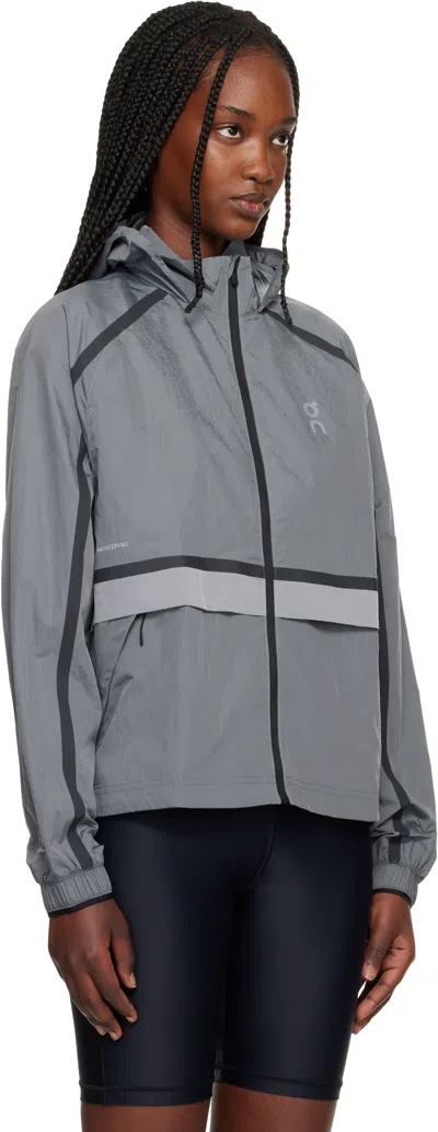 On Gray Performance Volt Jacket In Blue