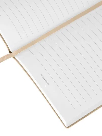 Maison De Sabre Leather Notebook In Neutral