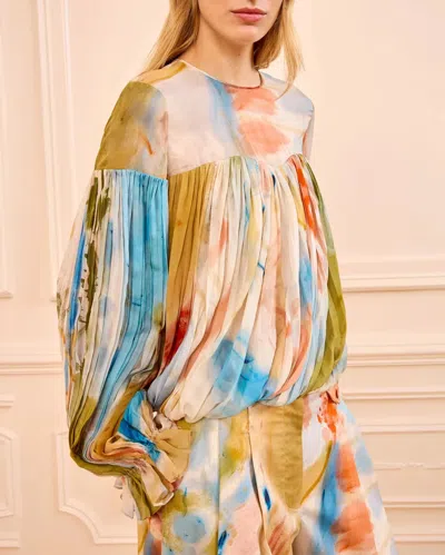 Ulla Johnson Pearl Silk Blouse In Multi