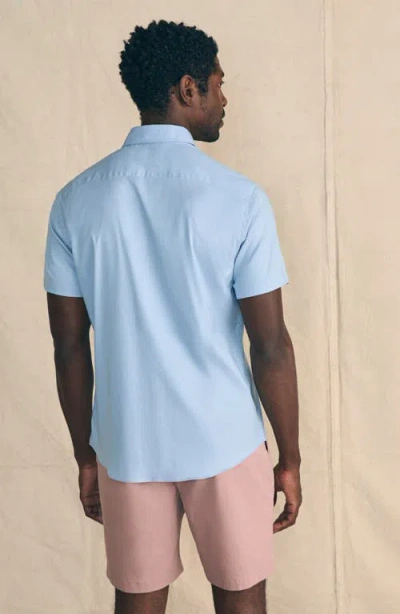 Faherty Movement Short Sleeve Button-up Shirt In Blue