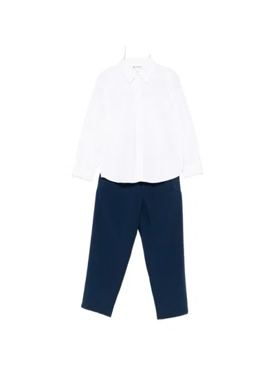 Lalalù Drawstring Pants Set In Blue
