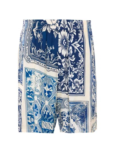 Ih Nom Uh Nit Elasticated Printed Shorts In Blue