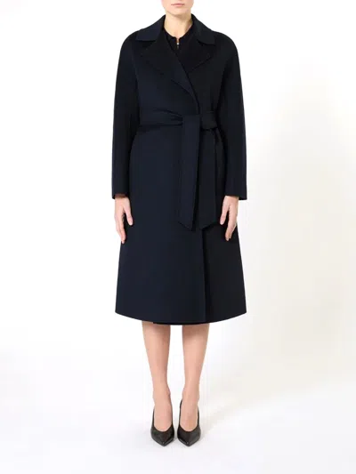 Max Mara Studio Cles Single-breasted Wool Coat In Black