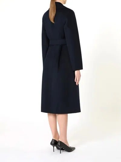 Max Mara Studio Cles Single-breasted Wool Coat In Black