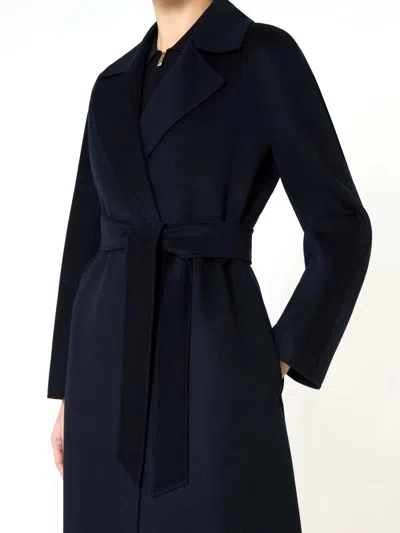 Max Mara Studio Cles Single-breasted Wool Coat In Black