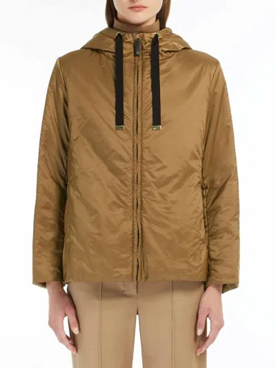 Max Mara The Cube Puffer Jacket In Brown