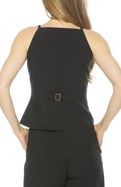 Alexia Admor Ziv Button Front Vest In Black