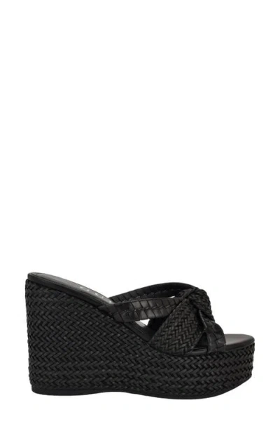 Guess Eveh Platform Wedge Sandal In Black
