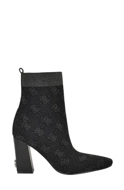 Guess Yonel Monogram Sock Bootie In Black