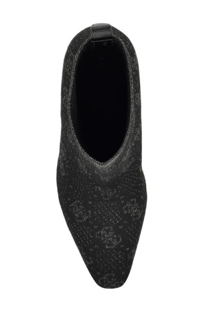 Guess Yonel Monogram Sock Bootie In Black