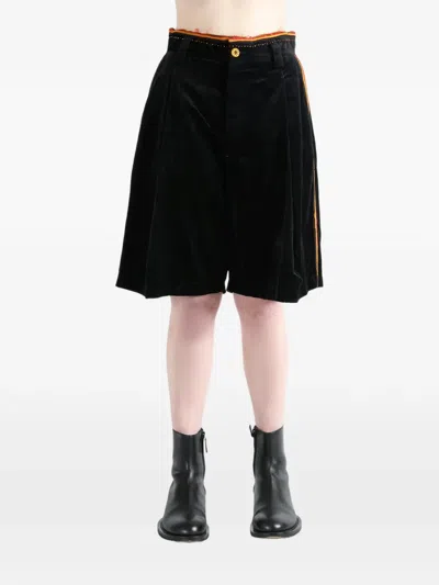 Communs Velour Shorts In Black