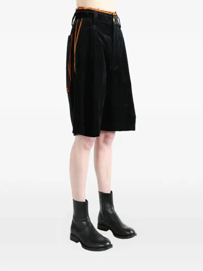 Communs Velour Shorts In Black