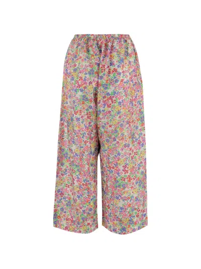 Péro Floral-pattern Silk Trousers In Multi