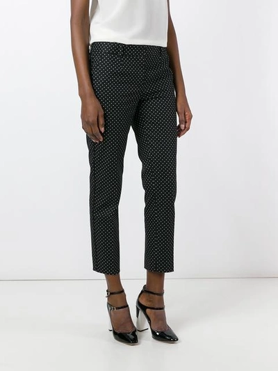 Shop Dolce & Gabbana Polka Dot Cropped Trousers - Black