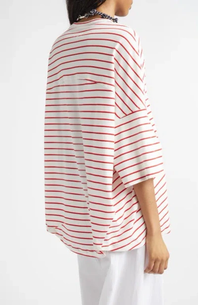 Plan C Stripe Oversize Cotton T-shirt