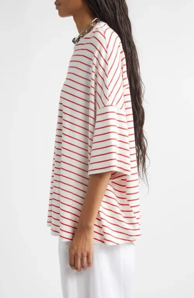 Plan C Stripe Oversize Cotton T-shirt