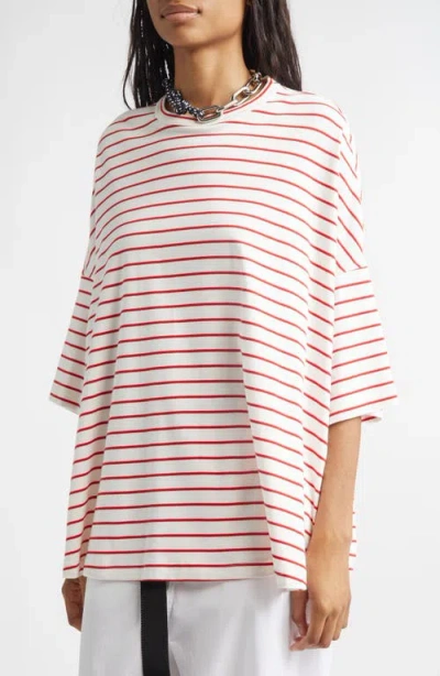 Plan C Stripe Oversize Cotton T-shirt