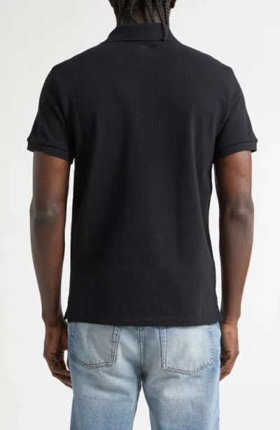 Ami Alexandre Mattiussi Black Polo Shirt With Ami De Coeur Logo Embroidered On The Front In Cotton Man In Multi