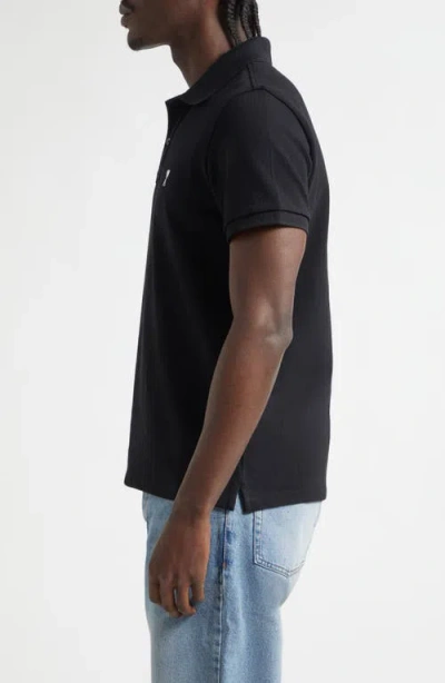 Ami Alexandre Mattiussi Black Polo Shirt With Ami De Coeur Logo Embroidered On The Front In Cotton Man In Multi