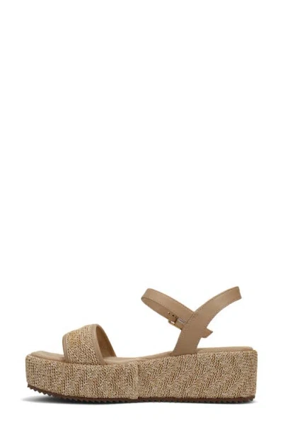 Vaneli Walda Ankle Strap Platform Sandal In Brown