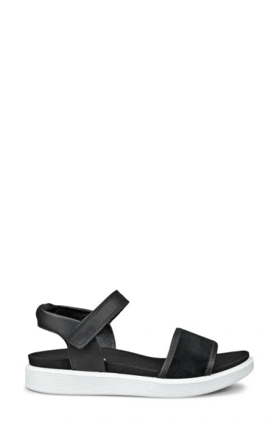 Ecco Soft Two Strap Sandal In Black