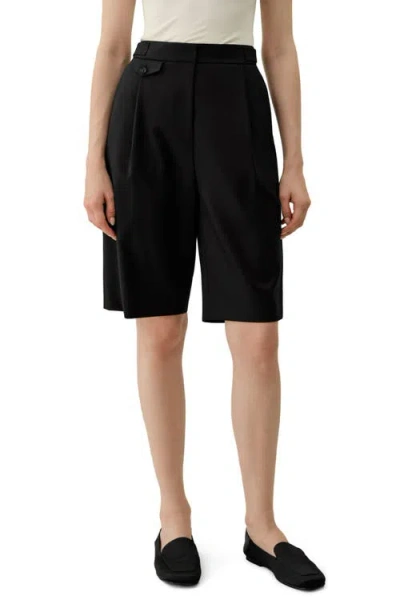 Lilysilk Wool Silk Bermuda In Black