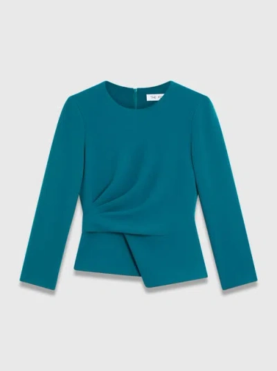 The Fold Malone Woven Top In Blue
