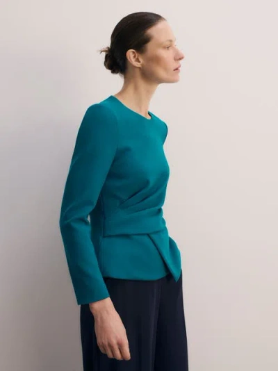 The Fold Malone Woven Top In Blue