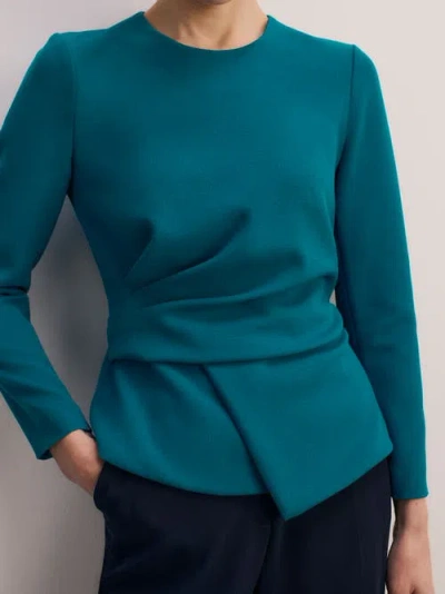 The Fold Malone Woven Top In Blue