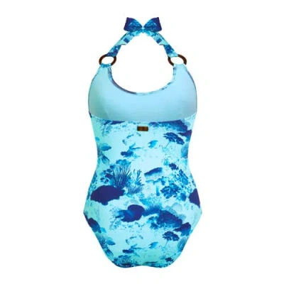 Vilebrequin Women Halter One-piece Swimsuit Coral Reef In Blue
