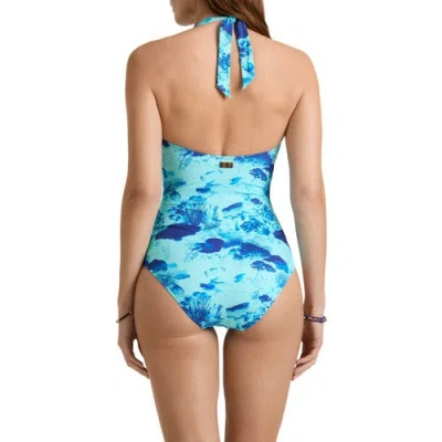Vilebrequin Women Halter One-piece Swimsuit Coral Reef In Blue