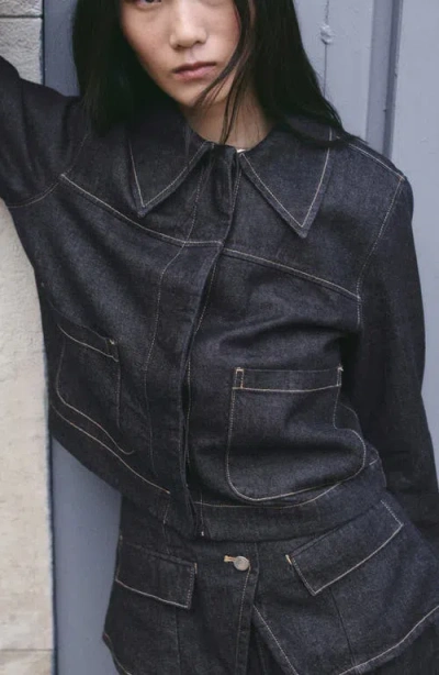 Mango Cazadora Clemence Jacket In Blue