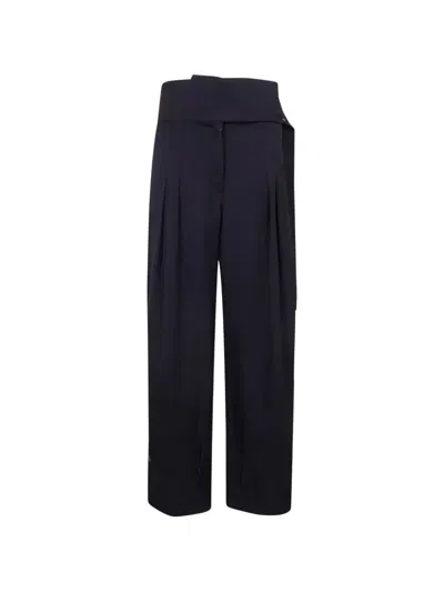 Entire Studios Pinch Pants Pleated Design Side Stripe In Blue