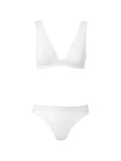 Missoni Textured Bikini Set In White