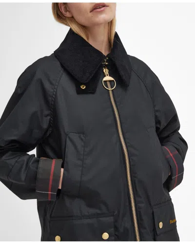 Barbour Allerston Womens Wax Jacket In Black