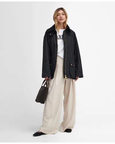 Barbour Allerston Womens Wax Jacket In Black