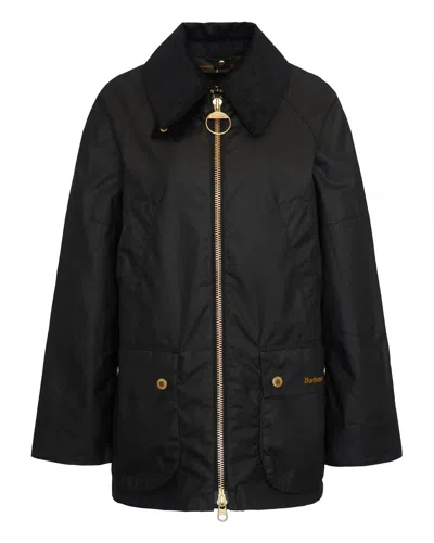Barbour Allerston Womens Wax Jacket In Black