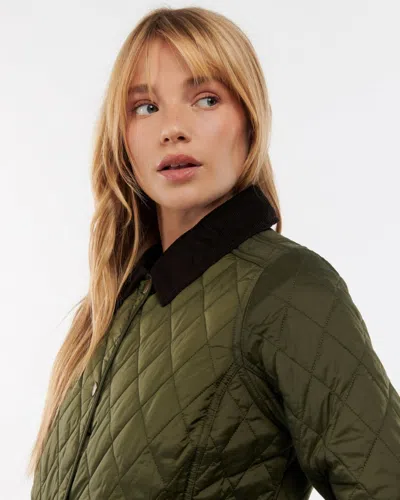 Barbour Annandale Corduroy-trimmed Quilted Shell Jacket In Green