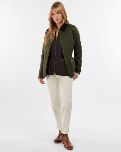 Barbour Annandale Corduroy-trimmed Quilted Shell Jacket In Green