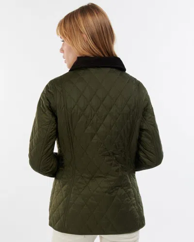 Barbour Annandale Corduroy-trimmed Quilted Shell Jacket In Green