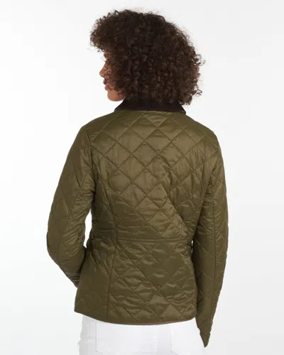 Barbour Deveron Quilted Buttoned Jacket In Green