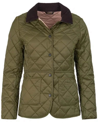 Barbour Deveron Quilted Buttoned Jacket In Green