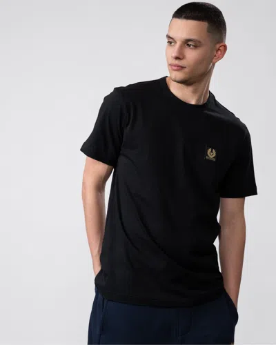 Belstaff Short Sleeved Mens Logo Patch T-shirt In Black
