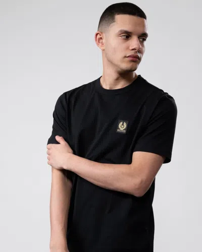 Belstaff Short Sleeved Mens Logo Patch T-shirt In Black